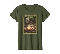 Alien Xenomorph Prepare Yourself Retro T-Shirt, Women, Olive Green, 3X-Large