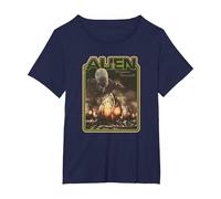 Alien Xenomorph Prepare Yourself Retro T-Shirt, Women's Plus, Navy Blue, 3X