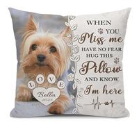 Alienc Personalised Pet Memorial Cushion Cover (Optional Insert) - Custom Photo Shaped Design Pillow, Ultra-Soft Touch | The Most Heartfelt Sympathy Gift to Cherish a Beloved Life