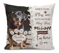 Alienc Personalised Pet Memorial Cushion Cover (Optional Insert) - Custom Photo Shaped Design Pillow, Ultra-Soft Touch | The Most Heartfelt Sympathy Gift to Cherish a Beloved Life