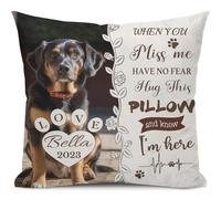 Alienc Personalised Pet Memorial Gifts for Dogs Cats, Custom Pet Memorial Cushion Cover (Optional Inner Pad), Loss of Dog Sympathy Gift
