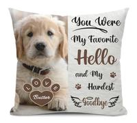 Alienc Personalised Pet Memorial Gifts for Dogs Cats, Custom Pet Memorial Cushion Cover (Optional Inner Pad), Loss of Dog Sympathy Gift