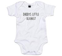 Alienist Baby Body Suit Daddys Little Newborn Babygrow White with Black Print 0-3 Months
