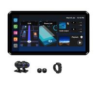 AlienRider M2PRO-200 Motorcycle Streaming Smart System,77G mmWave Radar Blind Spot Detection,Wireless Connectivity CarPlay/Android Auto,Rear-View Streaming Lane Change Assist,1080P HD Dashcam,TPMS
