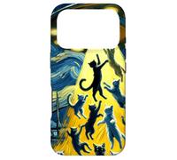 Aliens Abducting Cats UFO Van Gogh Starry Night Style Design Case for iPhone 17 Pro
