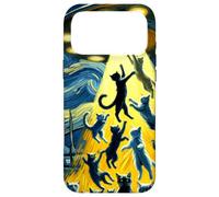 Aliens Abducting Cats UFO Van Gogh Starry Night Style Design Case for iPhone 17 Pro Max