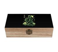 Aliens And Bigfoot Wooden Storage Box Decorative Keepsake Boxes Jewelry Organizer Gifts with Hinged Lid