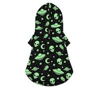 Aliens and Spaceships Cute Cat Costume Dog Hoodie Pet Outfit for Small Medium Dogs Cats 2XL