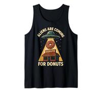 Aliens are Coming for Donuts Funny UFO Tank Top