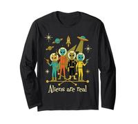Aliens are Real Meme Retro 1950s Atomic Age Space Sci-Fi Long Sleeve T-Shirt
