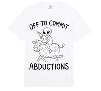 Aliens are Real Off to Commit Abductions Riding Cow Meme Comfort Colors Adult Heavyweight T-Shirt