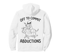 Aliens Are Real Off To Commit Abductions Riding Cow Meme Pullover Hoodie