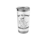 Aliens are Real Off to Commit Abductions Riding Cow Meme Stainless Steel Insulated Tumbler