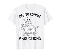 Aliens are Real Off to Commit Abductions Riding Cow Meme T-Shirt