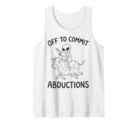 Aliens are Real Off to Commit Abductions Riding Cow Meme Tank Top