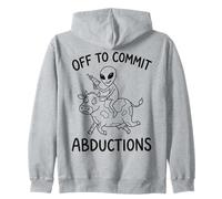 Aliens Are Real Off To Commit Abductions Riding Cow Meme Zip Hoodie