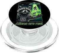 Aliens Are Real Raccoon Selfie UFO Bigfoot Abduction Meme PopSockets PopGrip for MagSafe