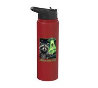 Aliens are Real Raccoon Selfie UFO Bigfoot Abduction Meme Stainless Steel Insulated Water Bottle