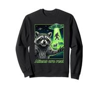 Aliens Are Real Raccoon Selfie UFO Bigfoot Abduction Meme Sweatshirt