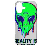 Aliens Are Real Reality Is A Glitch Melting Alien Head Meme Case for iPhone 17