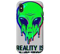 Aliens Are Real Reality Is A Glitch Melting Alien Head Meme Case for iPhone X/XS