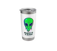 Aliens are Real Reality is A Glitch Melting Alien Head Meme Stainless Steel Insulated Tumbler