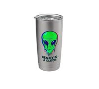 Aliens are Real Reality is A Glitch Melting Alien Head Meme Stainless Steel Insulated Tumbler