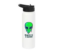 Aliens are Real Reality is A Glitch Melting Alien Head Meme Stainless Steel Insulated Water Bottle