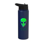 Aliens are Real Reality is A Glitch Melting Alien Head Meme Stainless Steel Insulated Water Bottle