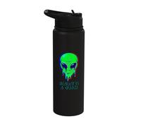 Aliens are Real Reality is A Glitch Melting Alien Head Meme Stainless Steel Insulated Water Bottle