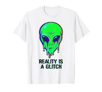 Aliens are Real Reality is A Glitch Melting Alien Head Meme T-Shirt