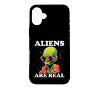 Aliens Are Real Retro Extraterrestrial Design Case for iPhone 16 Plus