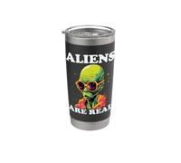 Aliens are Real Retro Extraterrestrial Design Stainless Steel Insulated Tumbler