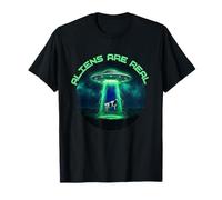 Aliens are Real UFO Cow Abduction Ironic Meme T-Shirt
