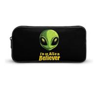 Aliens Believer Large Capacity Pencil Cases with Zippered Portable Pen Pouch Makeup Bag Office Supplies