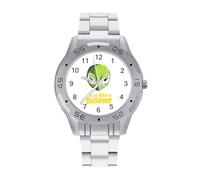 Aliens Believer Men's Wrist Watches Stainless Steel Strap Business Quartz Watch for Daily Wear