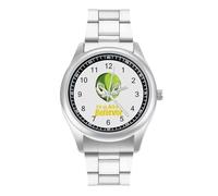 Aliens Believer Men's Wrist Watches Stainless Steel Strap Minimalist Business Quartz Watch for Daily Wear