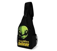 Aliens Believer Unisex Shoulder Bags Casual Crossbody Chest Bag Sling Backpack for Hiking Cycling Travel