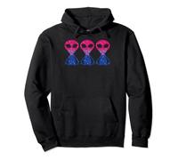 Aliens Bisexual Funny Bi Pride Flag LGBTQ ET Space Men Women Pullover Hoodie
