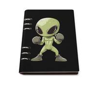 Aliens Boxing Boxer A5 Notebook Refillable 6 Ring Binder Note Book 90 Pages for Travel Journal