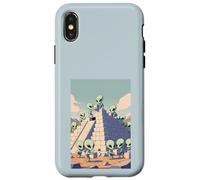 Aliens Building Pyramid UFO Ancient Alien History Conspiracy Case for iPhone X/XS