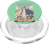 Aliens Building Pyramid UFO Ancient Alien History Conspiracy PopSockets PopGrip for MagSafe