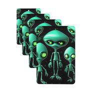 Aliens Car Air Freshener Cards for Women Men 4 Pack Cute Car Accessories Long Lasting Scent Car Diffuser Hanging Auto Aromatherapy Tablets Car Fresheners Gifts