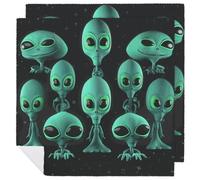 Aliens Cloth Napkin 2 PCS Table Dinner Napkins Washable & Reusable Cloth Napkins Washable Tablecloth for Party, Wedding, Lunch, Dinners, Banquet, Christmas