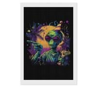 Aliens Cocktail Tropical Vacation Diamond Art Painting Kit Full Drill Paint Square Crystal Points for Adult Beginners