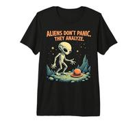 Aliens Don't Panic They Analyze Space Logic Apparel Premium T-Shirt