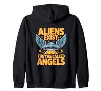Aliens Exist Theyre Called Angels Christian Zip Hoodie