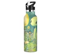 Aliens Exploring The Earth's Backyard Kids Water Bottle with Handle Keeps Hot and Cold for Sport Gym Outdoor Travel School