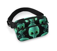 Aliens Fanny Pack for Women, Personalized Waist Bag with Multi-Pockets for Men, Belt Bag for Travel, Crossbody Bags with Zipper, Adjustable Bum Bags for Running