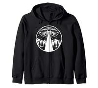 Aliens Flying Saucer Retro Vintage Scifi Invasion Zip Hoodie